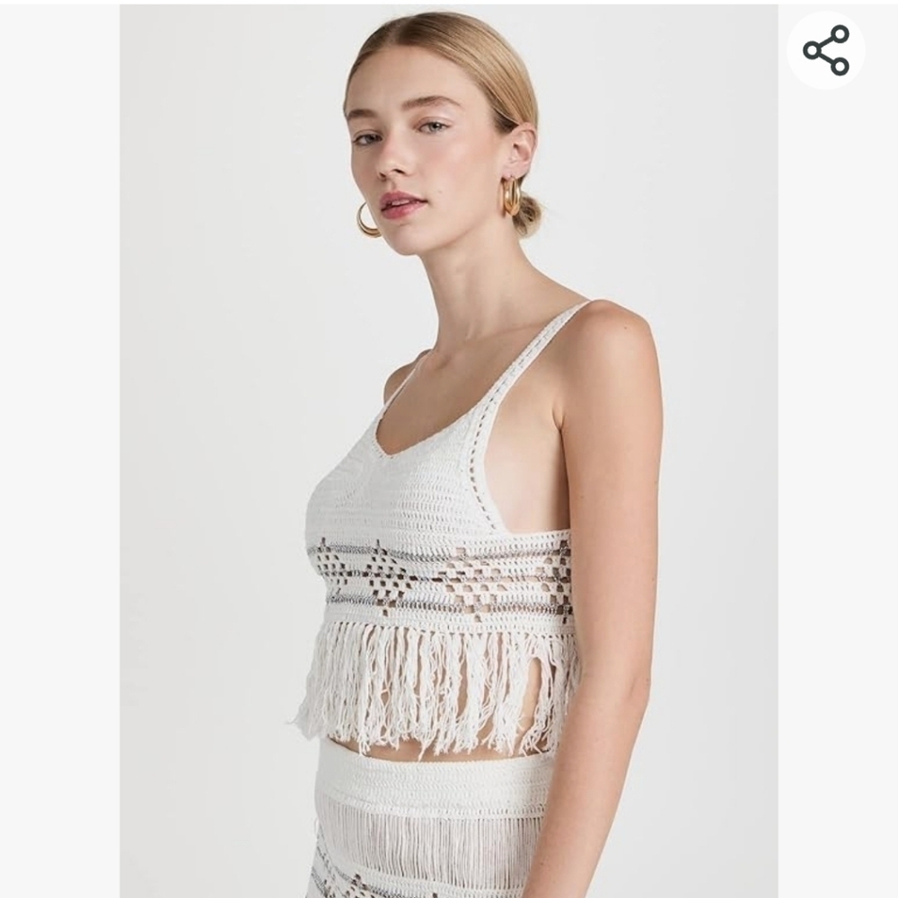 NWT✨️Misa Fringe Crochet Top Size Medium - Picture 3 of 14